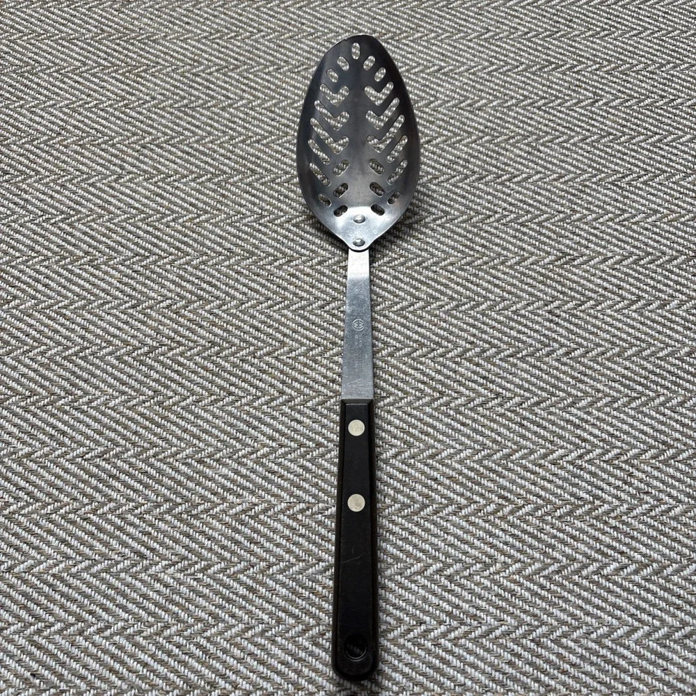 Vintage Montgomery Ward Stainless Steel Slotted Spoon 11.5